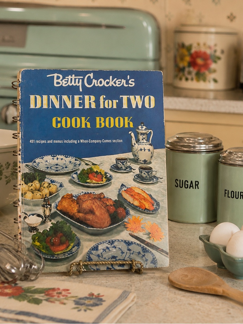 Vintage 1958 Betty Crocker Dinner for Two Cookbook First Edition Charley Harper